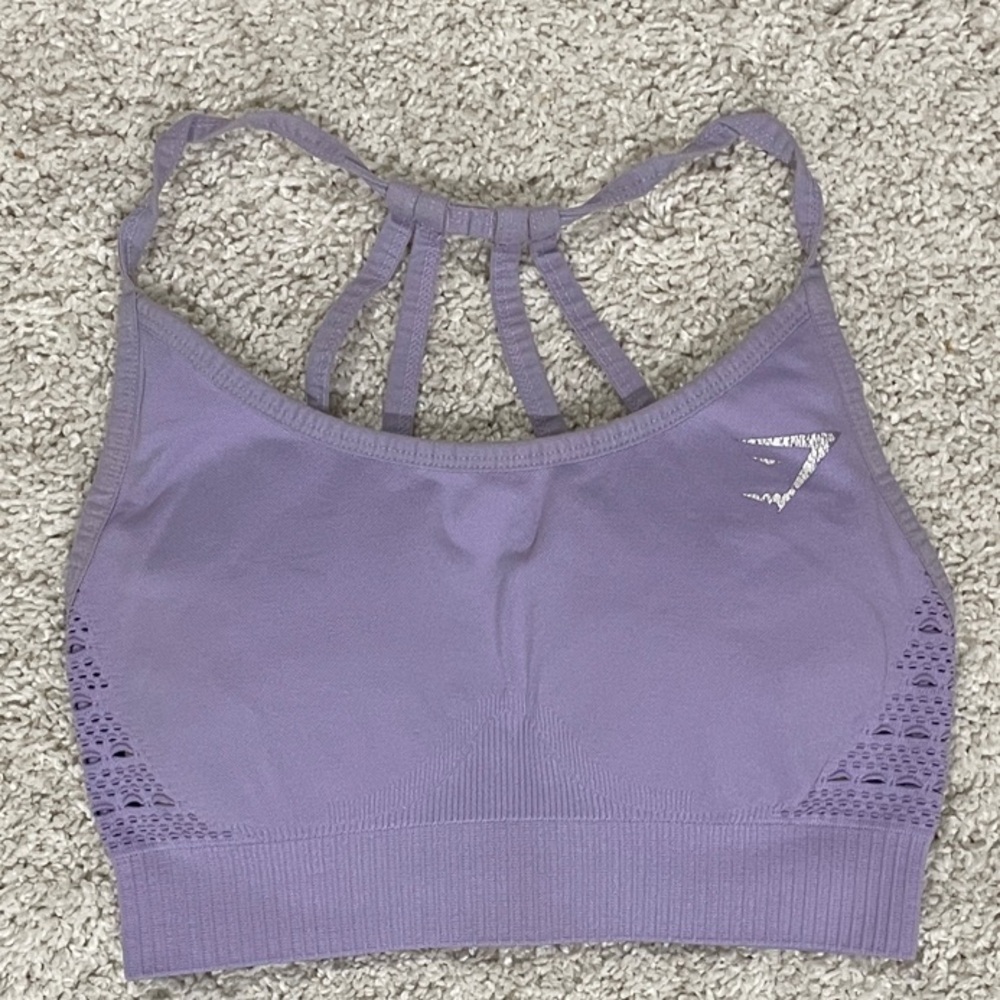 GYMSHARK Women's Purple Strappy Sports Bra